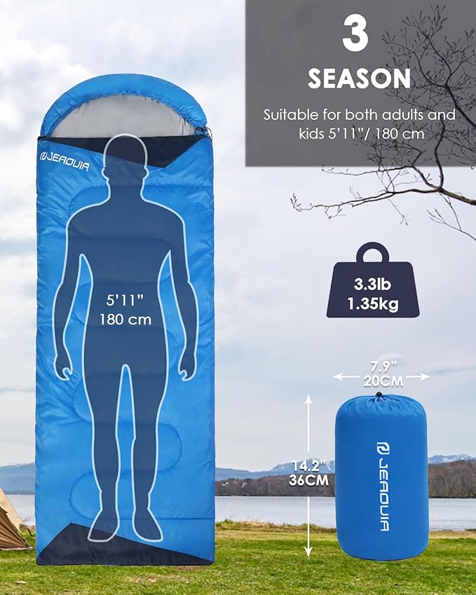 Sleeping Bags for Adults Backpacking Lightweight Waterproof- Cold Weather Sleeping Bag for Girls Boys Mens for Warm Camping Hiking Outdoor Travel Hunting with Compression Bags