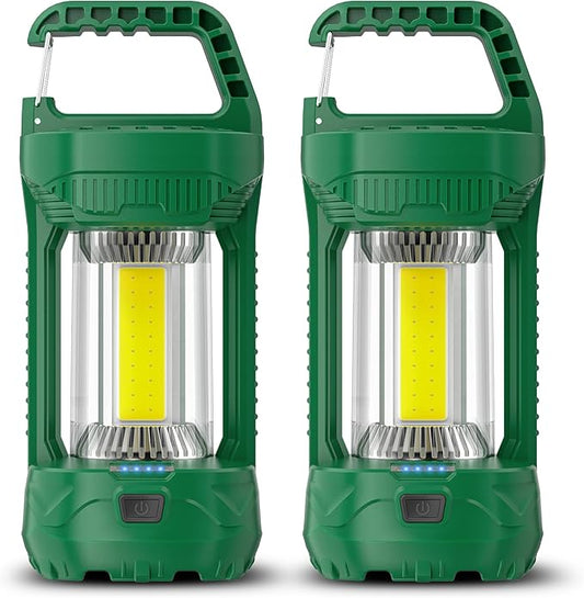 Favourlite Camping Lantern, 1500LM Camping Light 3000 Capacity Phone Charger LED Impact-Resistant Flashlight Lantern Portable Waterproof Hurricane Lanterns for Power Outages (Green+Green)