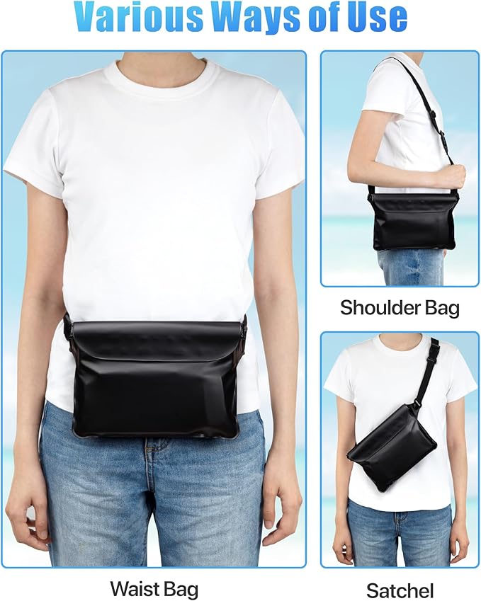 F-color Waterproof Fanny Pack - Waterproof Phone Pouch with Waist Strap - Cruise Essentials 2025 Must Haves Waterproof Pouch Dry Bag Keep Phone Valuables Safe for Beach Kayaking Boating Fishing