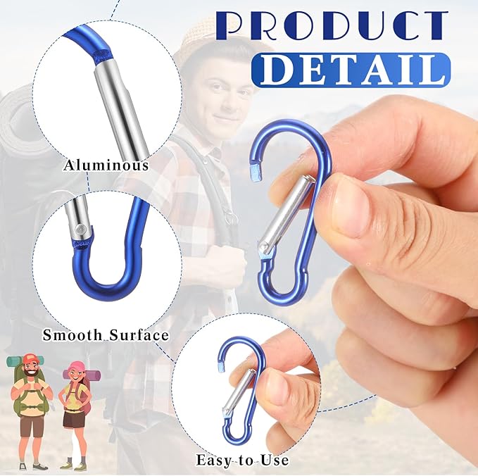 500 Pcs 2" Spring Snap Hooks Bulk Small Aluminum Alloy Clip Keychain Spring Snap Hook for Hanging Camping Hiking Traveling Fishing Outdoor
