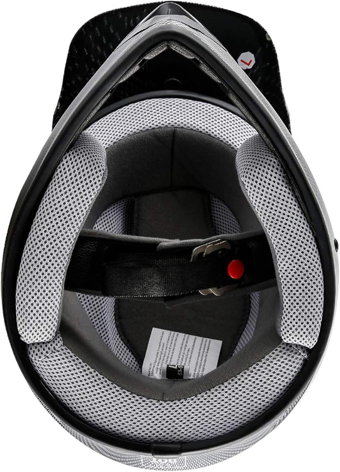 TCT-MOTORPARTS DOT Youth Kids Motocross ATV Helmets Offroad Street Dirt Bike Go-Kart BMX MX Full Face Helmet Carbon Fiber Samll Size