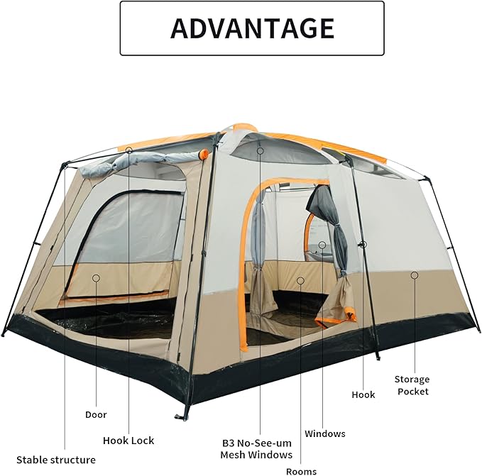 Ultralight Tent, Easy Setup, 1-2 Person Waterproof and Portable Tent for Camping Hiking Outdoor Climbing