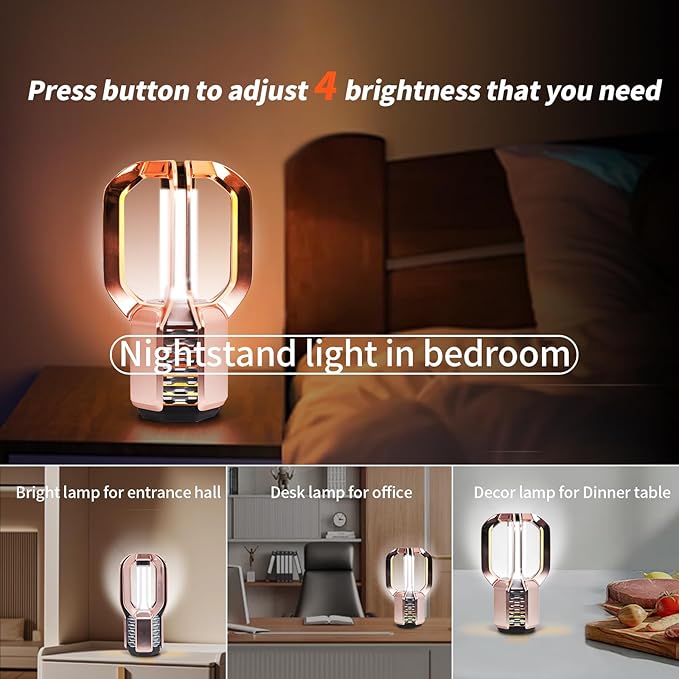 Rechargeable LED Camping Lantern - Free-Grip Design,4 Modes,IP65 Waterproof,3000K Warm Glow, Lightweight Portable Outdoor Light,Emergency Tent Light for Hiking,Backpacking & Home Use