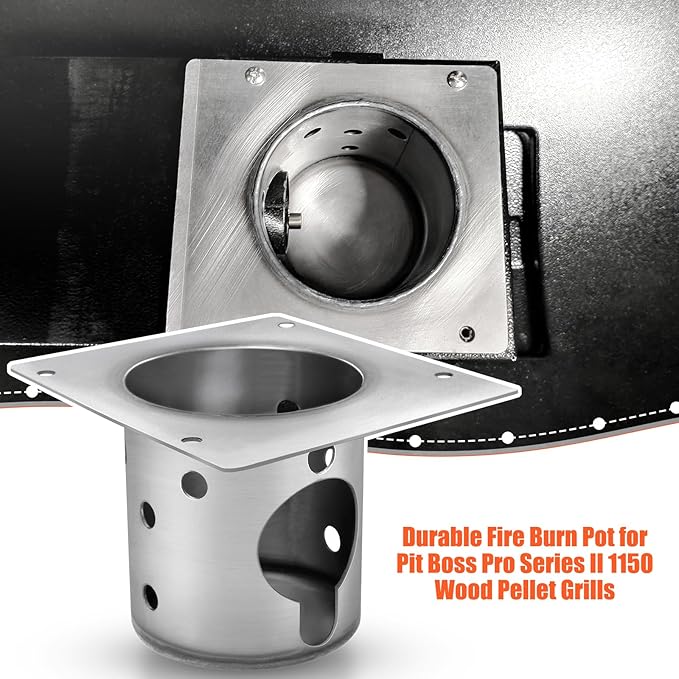 QuliMetal Fire Burn Pot Replacement Parts for Pit Boss Pro 1150/1600 Pellet Grills, Pit Boss PB1150PS2, PB1150PS3, PB1600PS1 Grills, Upgraded FirePot Accessories with Screws