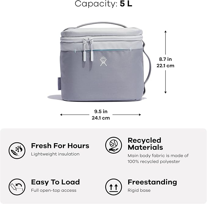 Hydro Flask Lunch Bag - Insulated Reusable Zipper Travel Lunchbox Lunchbag Food Container - Non-Toxic & BPA-Free
