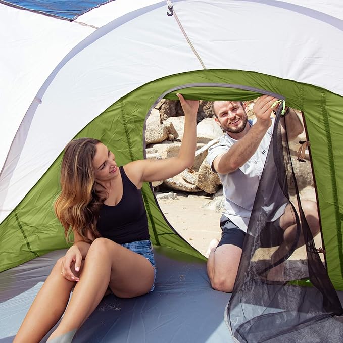 Camping Tent 4 Person Pop up Tent Set Up in 10 Seconds Instant Tent for Family Waterproof with Detachable Rainfly and Skylight