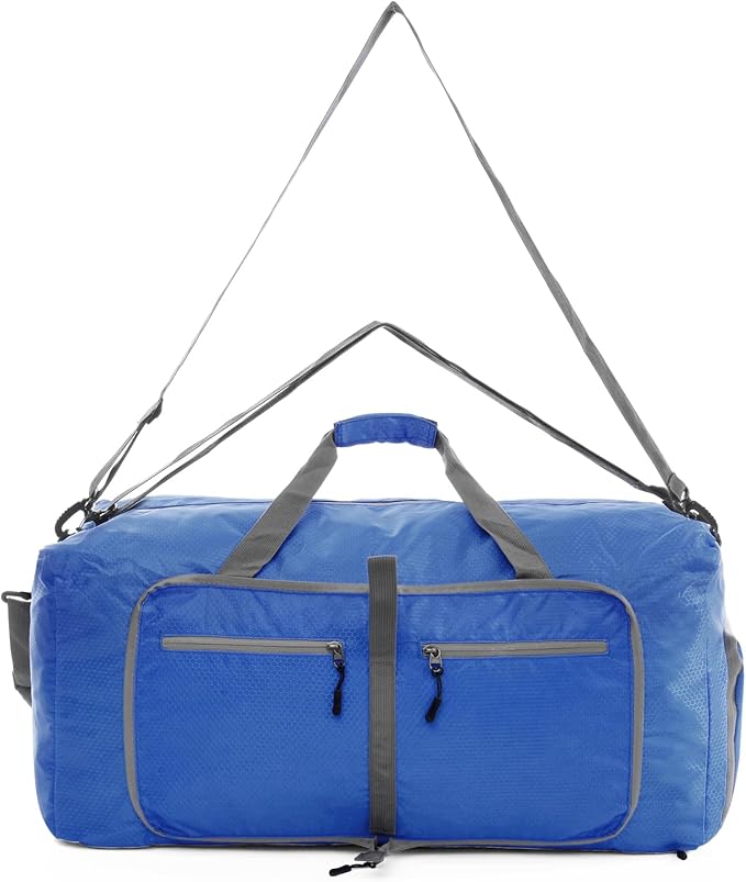 Dimayar Travel Duffle Bag for Men Women - Foldable Duffel Bag with Shoes Compartment - Overnight Bags Waterproof & Tear Resistant(85L,Navy Blue)