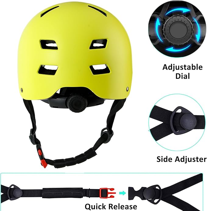 Bike Helmet 3 Sizes for Teenager Kids Youth Adults,Bavilk Skateboard Helmet Adjustable Multi-Sport Bicycle Cycling Scooter Roller Skate Inline Skating Rollerblading for Girls Boys Women Men Teen