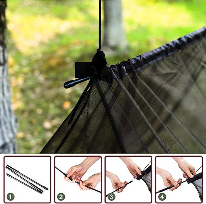 No-See-Ums Camping Mosquito Net Bed Compact and Ultra-Light for Travel，Finest Holes Mesh 2000 Noseeum Netting for Camping and Hiking, Without Sleeping Mat
