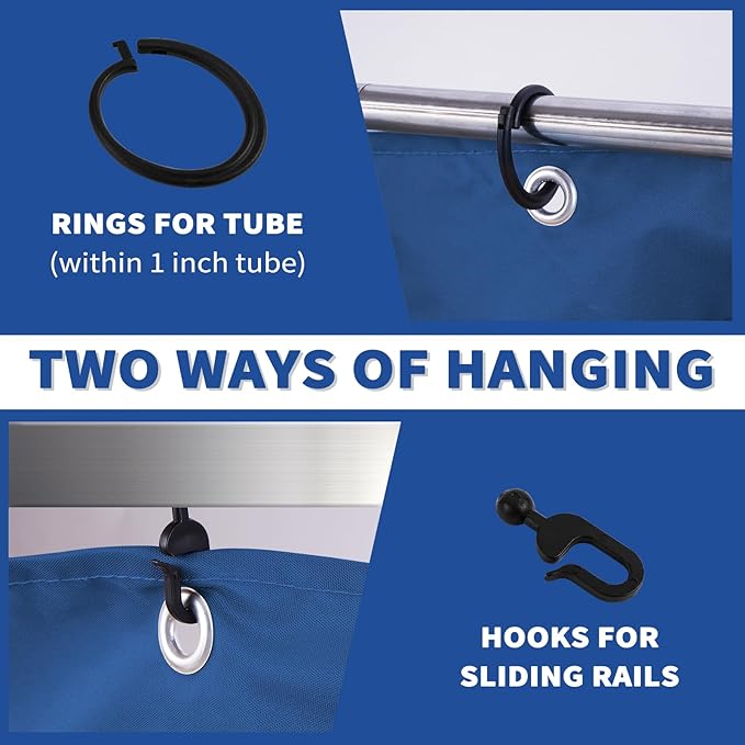 Gazebo Replacement Mosquito Netting Outdoor Universal Gazebo Canopy 4-Panels Screen Sidewalls with Zipper for Patio Garden (Navy Blue, 10x10)