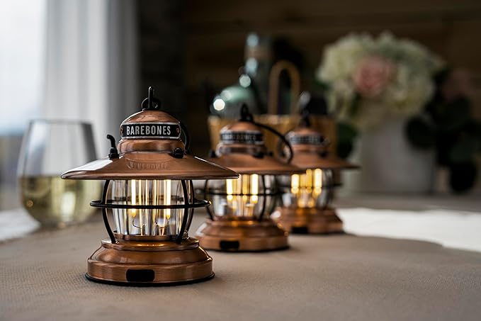 Barebones Edison Mini Vintage Adjustable LED Compact Outdoor Lantern - Essential Gear for Camping, Hiking, Fishing, Tents and Outdoor Adventures