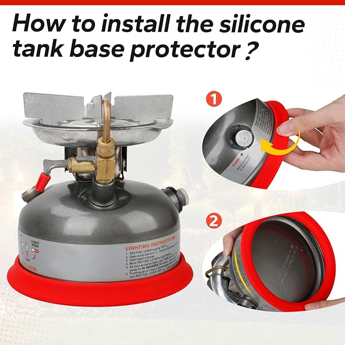 Camping Dual Fuel Stove Silicone Base Protector Suitable for Coleman Models 533, Protects Against Scratches and Enhances Stability（red）