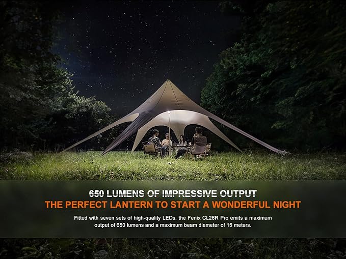Fenix CL26R Pro 650 Lumen USB Rechargeable White/red Output Camping Lantern/Work Light, Rechargeable Battery with EdisonBright Charging Cable (Gray Camo)