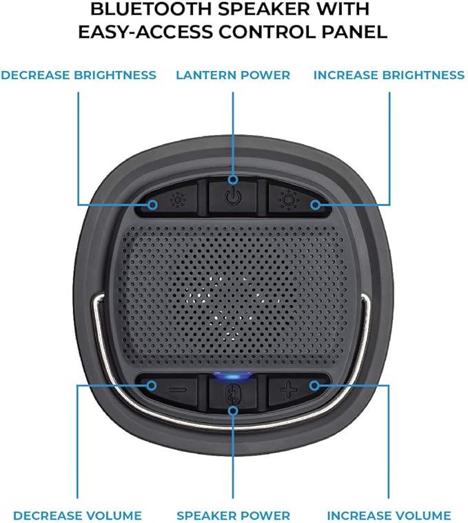 CORE 1250 Lumen Rechargeable Bluetooth Speaker Lantern with USB Output, Charges Phones