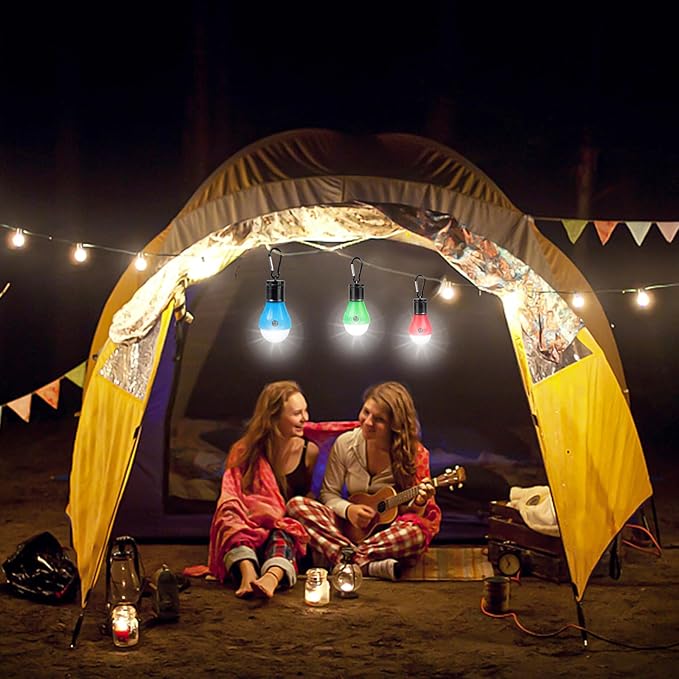 Led Camping Lantern USB Rechargeable,Outdoor Tent Lights for Camping Hanging,Kids with Clip Hook Camping Flashlight (4 Packs Colored)