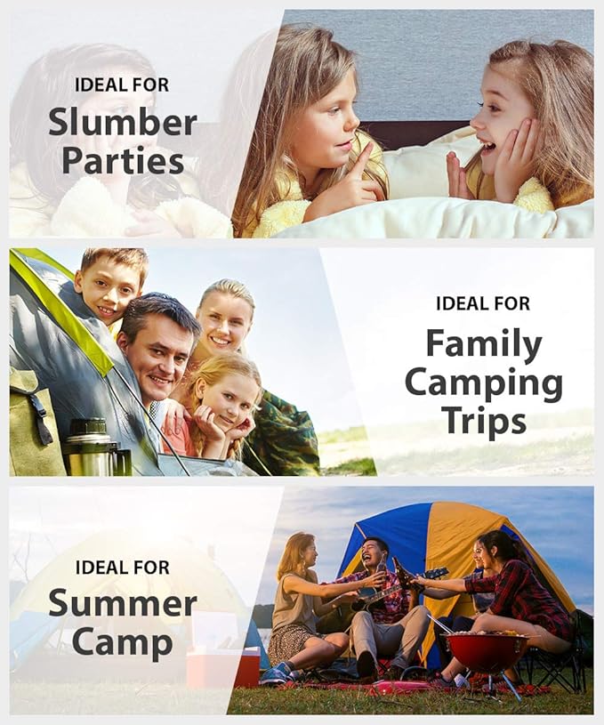 Sleeping Bag Indoor & Outdoor Use. Great for Kids, Boys, Girls, Teens & Adults. Ultralight and Compact Bags are Perfect for Hiking, Backpacking & Camping