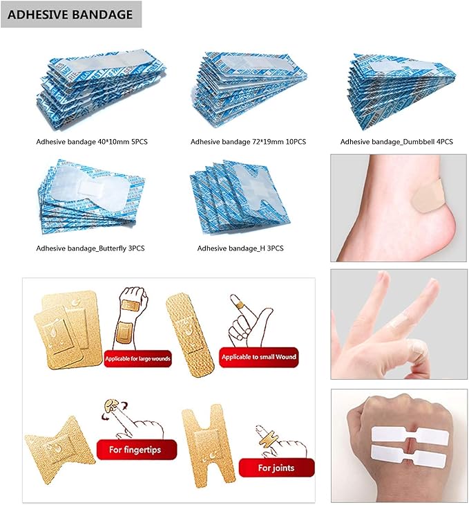 DEFTGET Waterproof First Aid Kit Travel Essentials Camping Essentials Small Emergency Survival Kits Mini Durable Lightweight for Minor Injuries Camping car Hiking Backpacking Essentials (Blue-Seal)