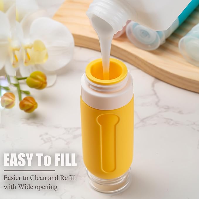 MODENGKONGJIAN 16 Pack Travel Bottles for Toiletries,TSA Approved Silicone Squeezable Travel Shampoo Bottles, 3oz Leak Proof Refillable Toiletry Cosmetic Containers (16PCS/Cranberry)