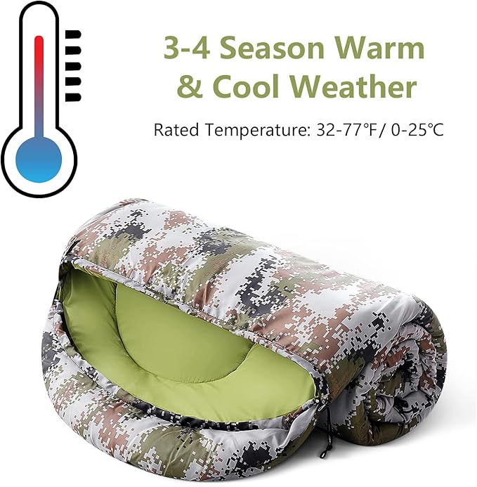 Sleeping Bags for Adults,Kids & Girls-Warm & Cold Weather Lightweight Waterproof Sleeping Bag Backpack with Compact Bag,Great for 3-4 Seasons Hiking,Camping and Outdoor Mountaineering