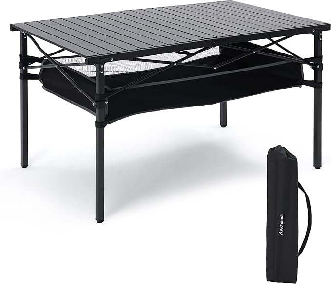 ABSCONDO Camping Table, Portable Folding Camp Table, Camping Tables That Fold Up Lightweight, Aluminum Beach Table for Camping Hiking Backpacking Outdoor Picnic (L)