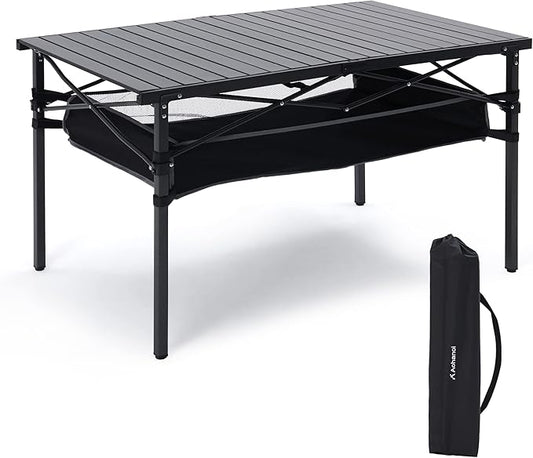 ABSCONDO Camping Table, Portable Folding Camp Table, Camping Tables That Fold Up Lightweight, Aluminum Beach Table for Camping Hiking Backpacking Outdoor Picnic (L)