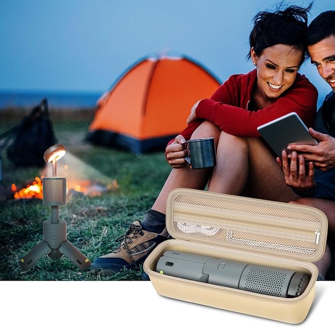 Boobowl Case Compatible with BYSOU/for AsFrost/for SupeDesk/ for Outask Camping Light Telescopic and Collapsible Night Mobile Lighting Battery, Outdoor Camping Lantern Bag (Box Only) (Brown)