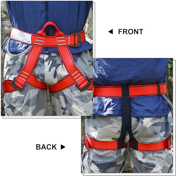 NewDoar Climbing Harness, Mountaineering Rock Climbing Harness, Half Body Harness for Rappelling Fire Rescuing Tree Climbing