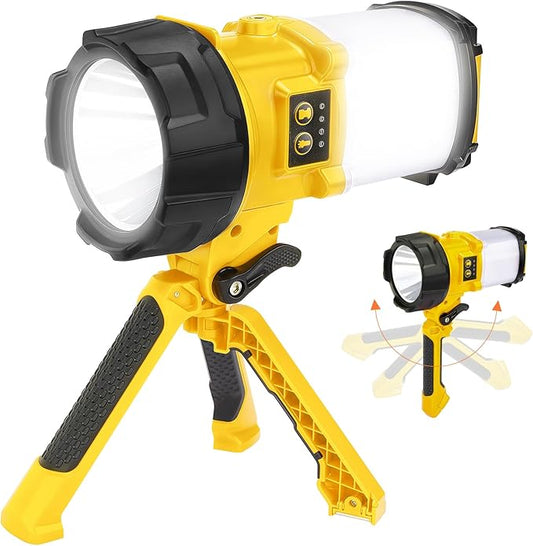 Rechargeable Camping Lantern, 6 Modes LED Flashlight Handheld Spotlight with 2000LM, 4400mAh Power Bank, IPX4 Waterproof Searchlight Work Light for Emergency Hiking Survival Kits