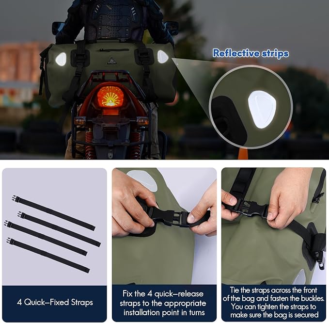 Haimont Waterproof Duffel Bag Roll-top Dry Duffel Bag with Quick-fixed Straps for Motorcycling, Rafting, Boating, SUP, Kayaking, Travel, 50L/70L