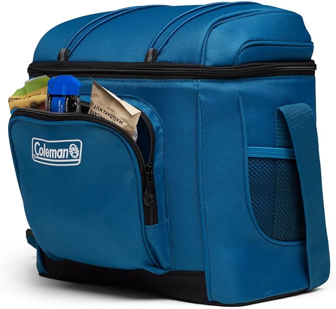 Coleman Chiller Insulated Soft Cooler, Leakproof 9/16/30 Can Cooler with 12+ Hour Ice Retention, Made with Recycled Materials, Great for Lunch, Camping, Beach, Pool, Sports, & More