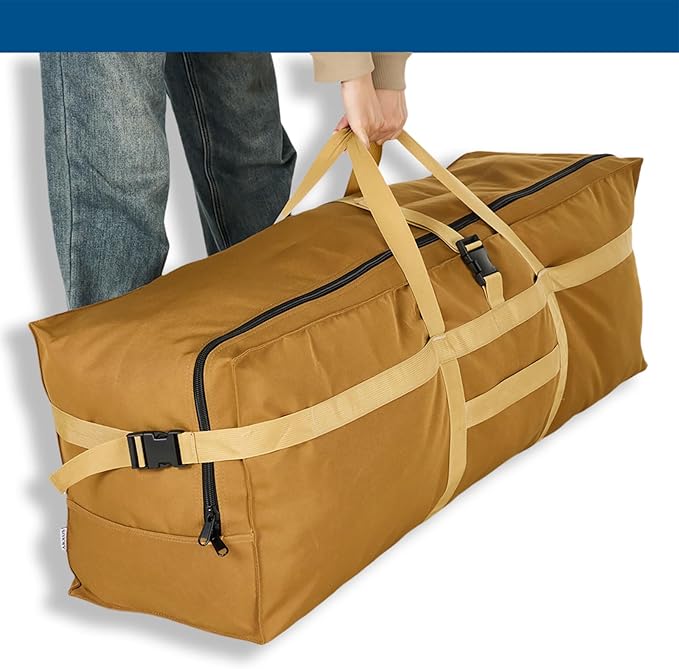 Large Duffel Bag, Waterproof Carry on Weekend Overnight Storage Bag over Luggage for Airline, Travel, Camping, Moving