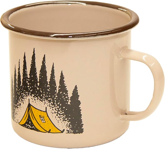 Stansport 24 OZ Camp Scene Enamel Mug Set - 2 Pack