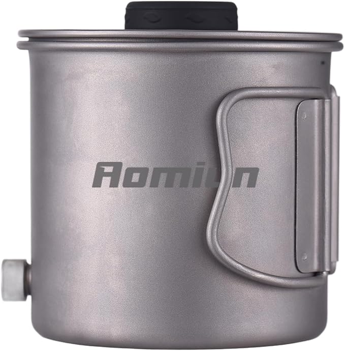 Titanium Gooseneck Kettle with Thermometer, 13.5oz Pour Over Camping Kettle Coffee Tea Pot with Removable Spout & Folding Handle, Lightweight Portable Camping Kettles for Backpacking