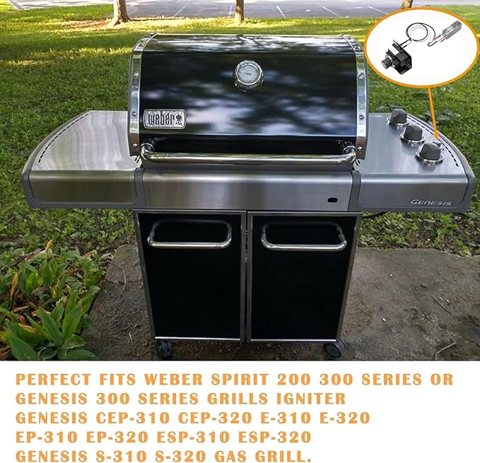 SafBbcue 91360 Igniter Kit for Weber Grill 1819-51 1836-32 Grill Igniter Replacement Compatible with Weber Spirit E210 E215 E310 EP320 SP310 SP320 Spirit S320 Side-Control Grill, 67847 67726 81315