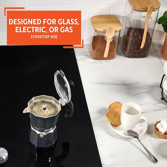 IMUSA USA B120-42V Aluminum Espresso Stovetop Coffeemaker 3-Cup, Silver (Pack of 1)