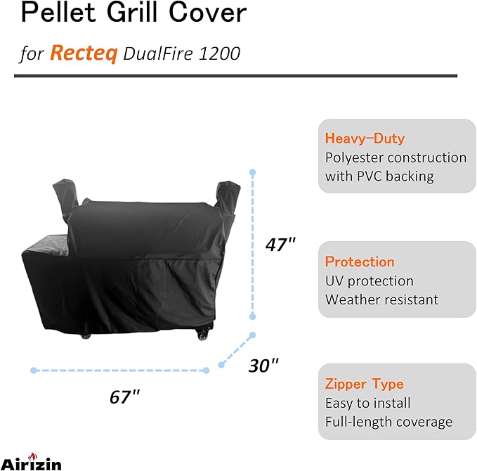 Premium Grill Cover Replacement for Recteq DualFire 1200 Wood Pellet Grill,for Rec Tec DualFire RT-1200 Grill Cover Accessories