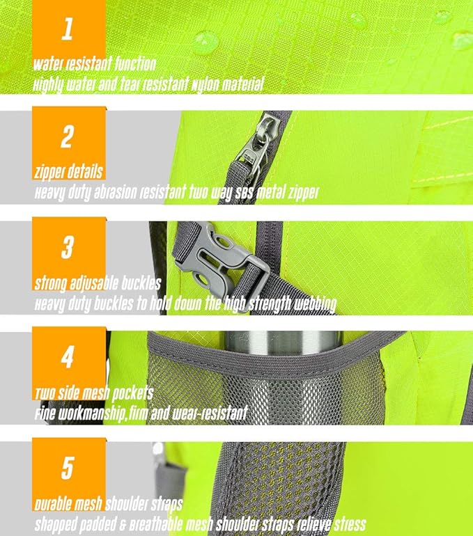 35L Lightweight Packable Backpack Waterproof Durable Hiking Travel Backpack Daypack