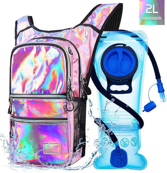 Hydration Backpack Pack, Water Backpack 20L Included 2L Hydration Bladder, Festival Essential - Rave Hydration Pack Hydropack for Hiking, Running, Biking, Festival Gear