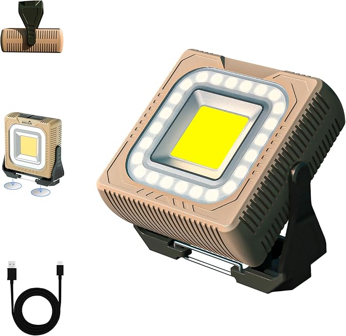 WARSUN Rechargeable LED Camping Lantern Mini Tripod Work Light 6 Modes, 1000 LM High Lumens Portable Magnetic Flashlight,Lightweight Tent Light, for Camping, Repair, Emergency