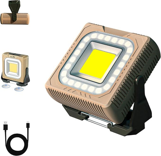 WARSUN Rechargeable LED Camping Lantern Mini Tripod Work Light 6 Modes, 1000 LM High Lumens Portable Magnetic Flashlight,Lightweight Tent Light, for Camping, Repair, Emergency