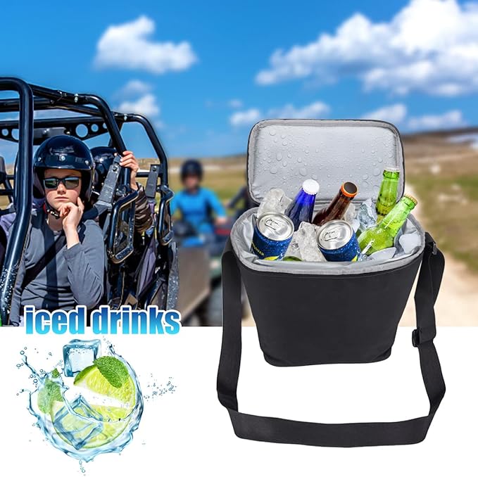 for Defender Center Underseat Storage Bin+Portable Ice Chest Cooler,Compatible with Can Am Defender/Defender Max 2016-2022 Replace OEM #715003446