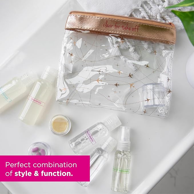 MIAMICA Women's Clear Travel Bottle Kit