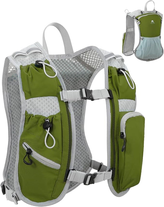 Running Vest for Women and Men, Hydration Backpack for Runners, Trail, Hiking, Biking and Walking, with Front Phone Holder, Adjustable Chest and Waist Strap