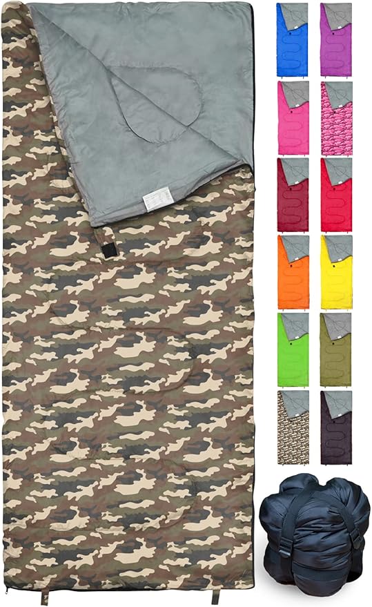 Sleeping Bag Indoor & Outdoor Use. Great for Kids, Boys, Girls, Teens & Adults. Ultralight and Compact Bags are Perfect for Hiking, Backpacking & Camping