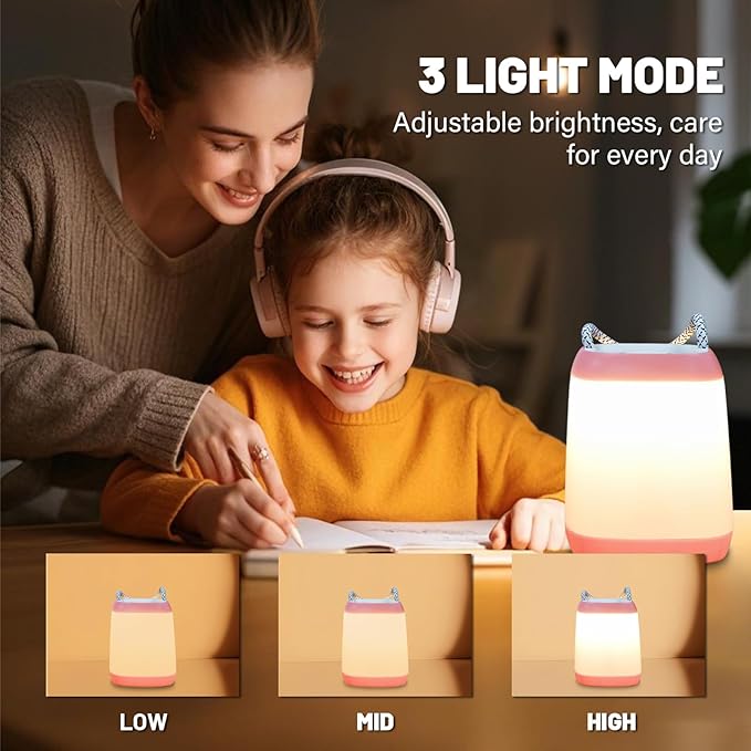 LED Camping Light3 Light Modes Battery Powered Night Light for Backpacking Camping Hiking Emergency Light Battery Powered Lamp for Outdoor and Indoor (Pink)