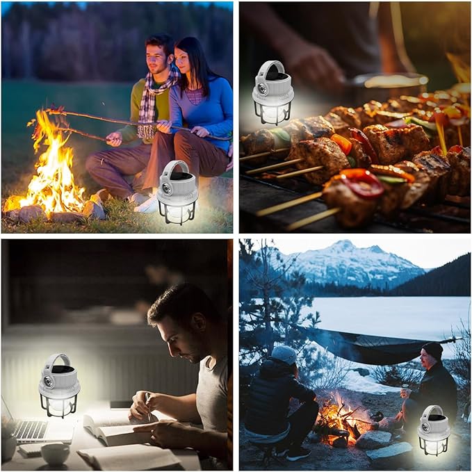 LED Camping Lantern Rechargeable, Solar Camping Lantern with USB Cable, 6 Light Modes Included with Two Light Source Modes for Hurricane, Power Outages
