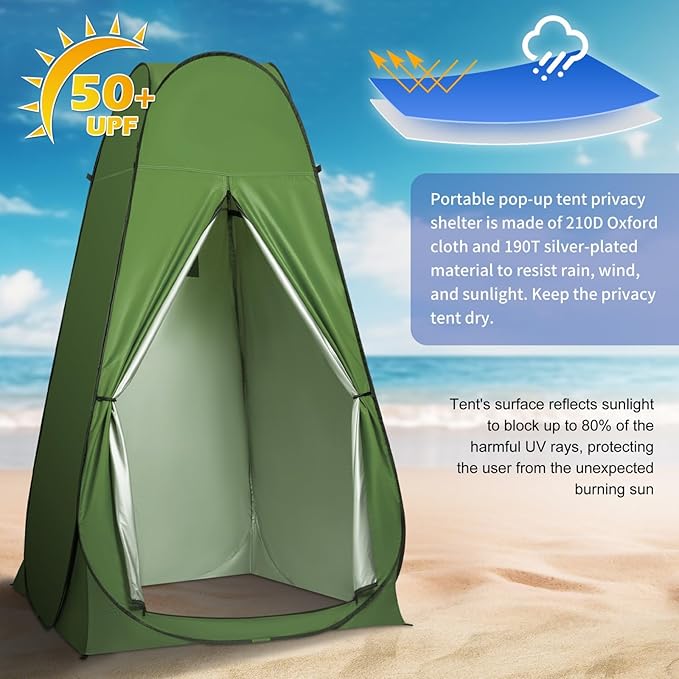 Pop Up Privacy Shower Tent, Outdoor Portable Changing Tent Camping for Camping Beach Toilet Shower Bathroom Changing Room Sun Shelter with Window with Carry Bag