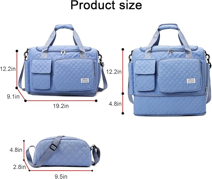 Small Gym Bag for Women, Travel Duffle Bag Carry On Weekender Bag with Shoe Compartment