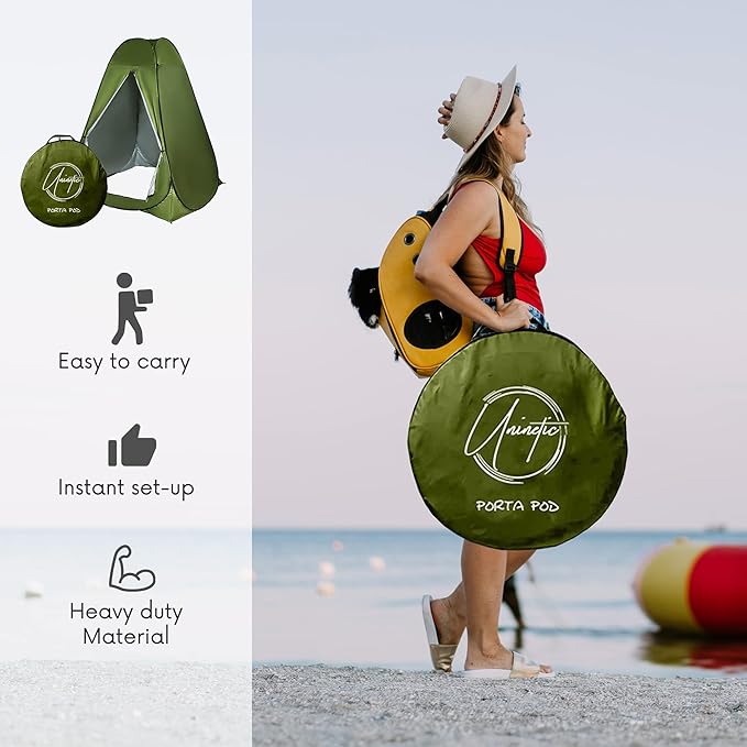 Pop Up Large Privacy Tent - 7ft Tall - Oversized Strong Camping Toilet Tent- Portable Camp Shower Pod w/Hooks- Porta Pod- Outdoor Bathroom, Potty, Changing Private Room