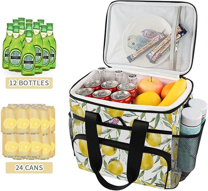 Cooler Bag Insulated Picnic Bag Large Lunch Box Reusable Tote Bag Soft Sided Portable Beach Cooler Grocery Camping
